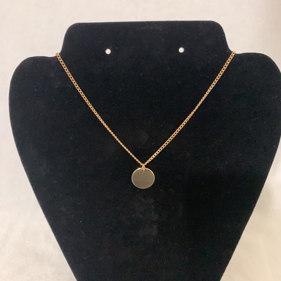 NWOT Gold Necklace with Round Pendant - Picture 2 of 7